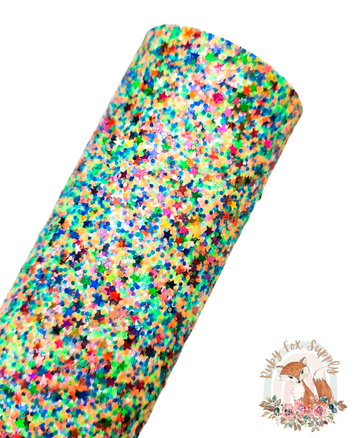 Rainforest Star Chunky Glitter 9x12 faux leather sheet