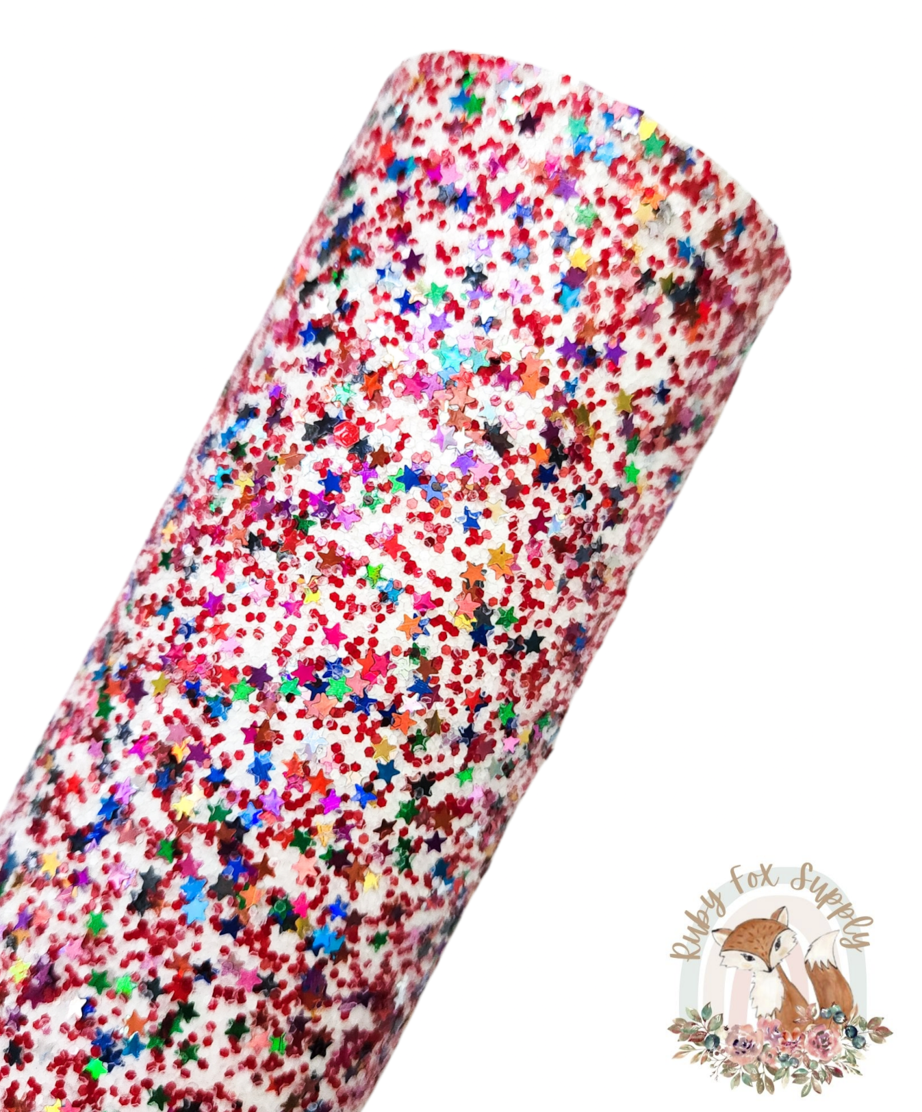 Patriotic Star Chunky Glitter 9x12 faux leather sheet