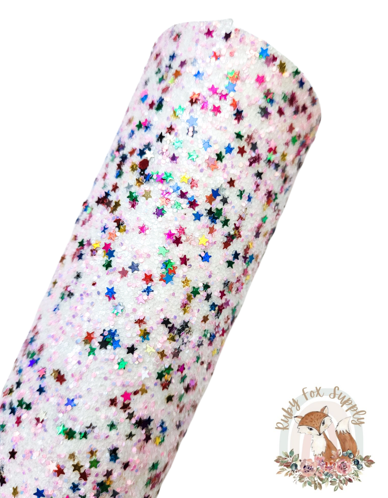 Frosted Sugar Star Chunky Glitter 9x12 faux leather sheet