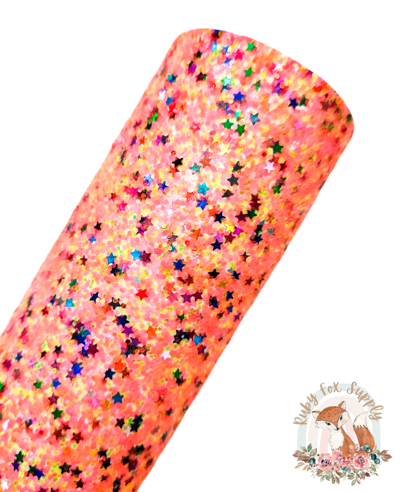 Tropical Sunrise Star Chunky Glitter 9x12 faux leather sheet