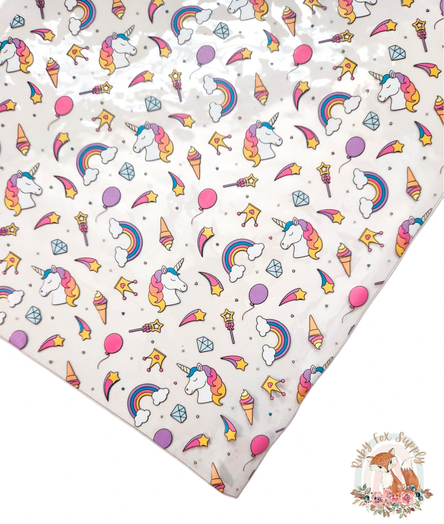 Small Unicorn Icons Printed Jelly sheet