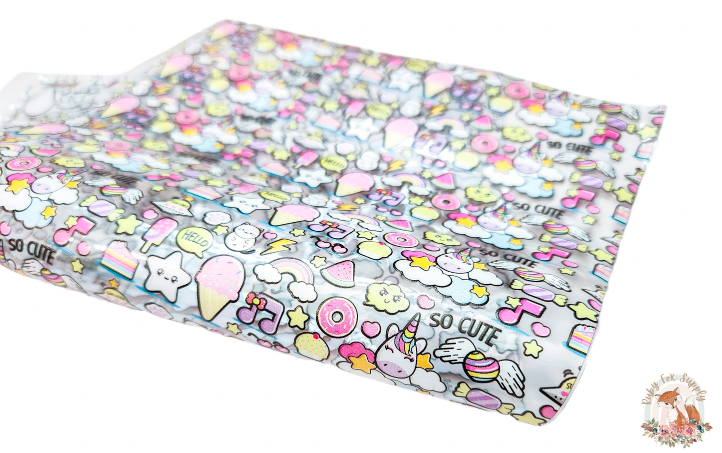 Cute Unicorn Icons Printed Jelly sheet
