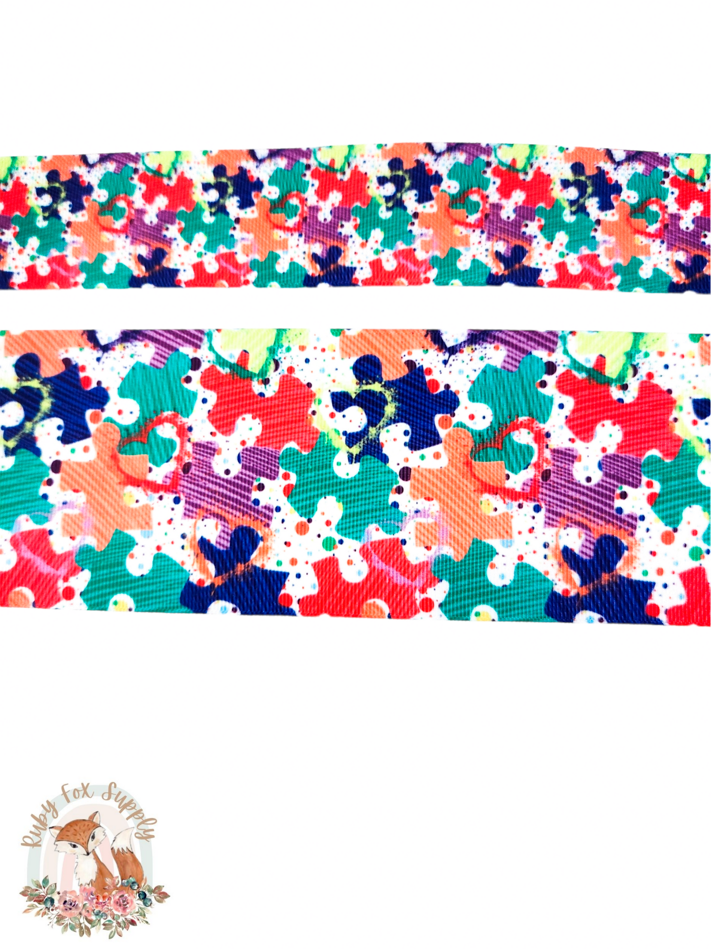 Autism Puzzle Piece 3"/1.5" Ribbon