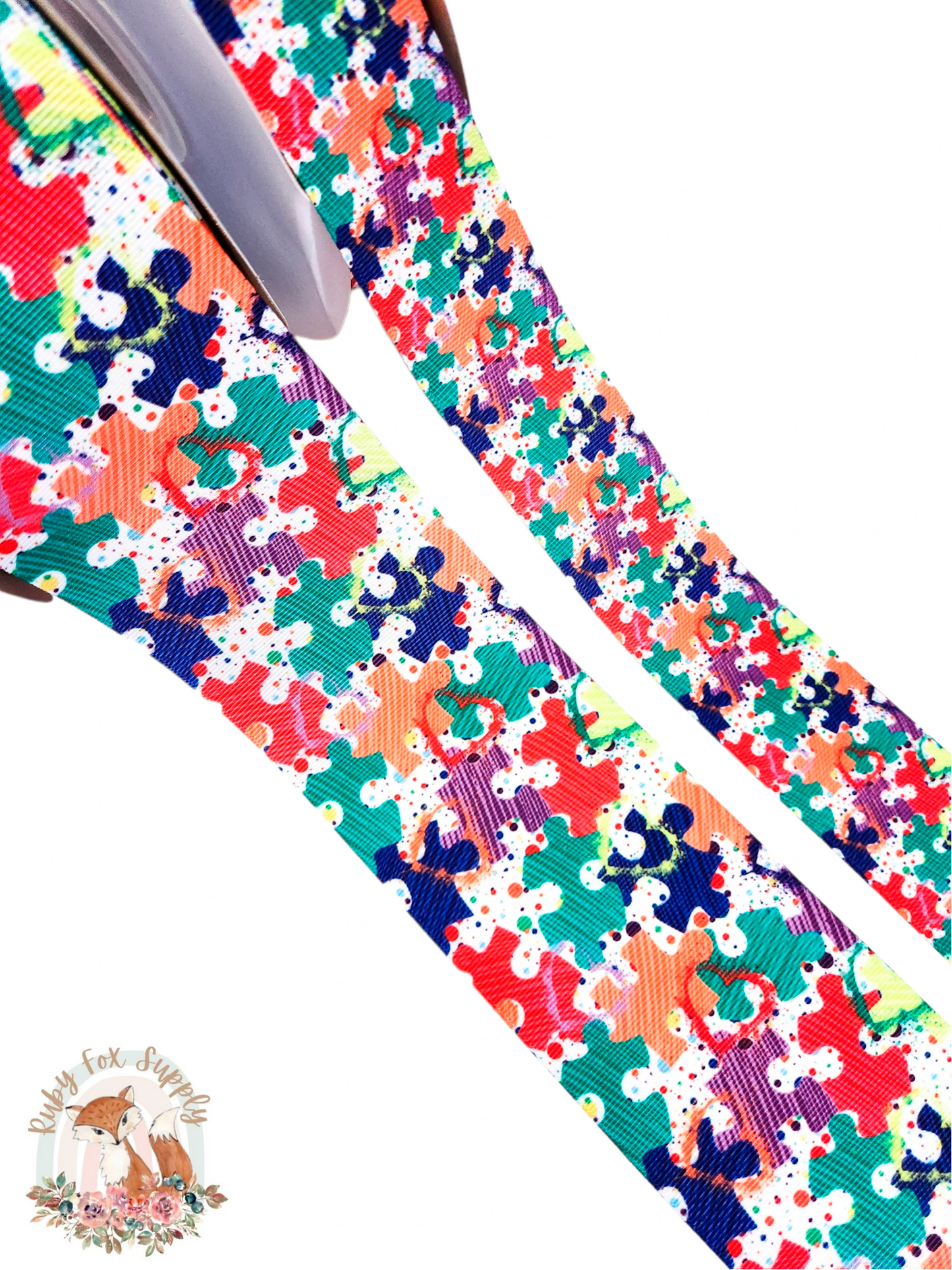 Autism Puzzle Piece 3"/1.5" Ribbon