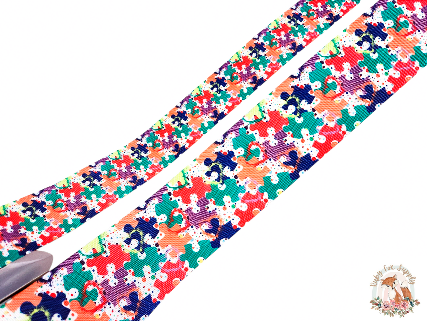 Autism Puzzle Piece 3"/1.5" Ribbon