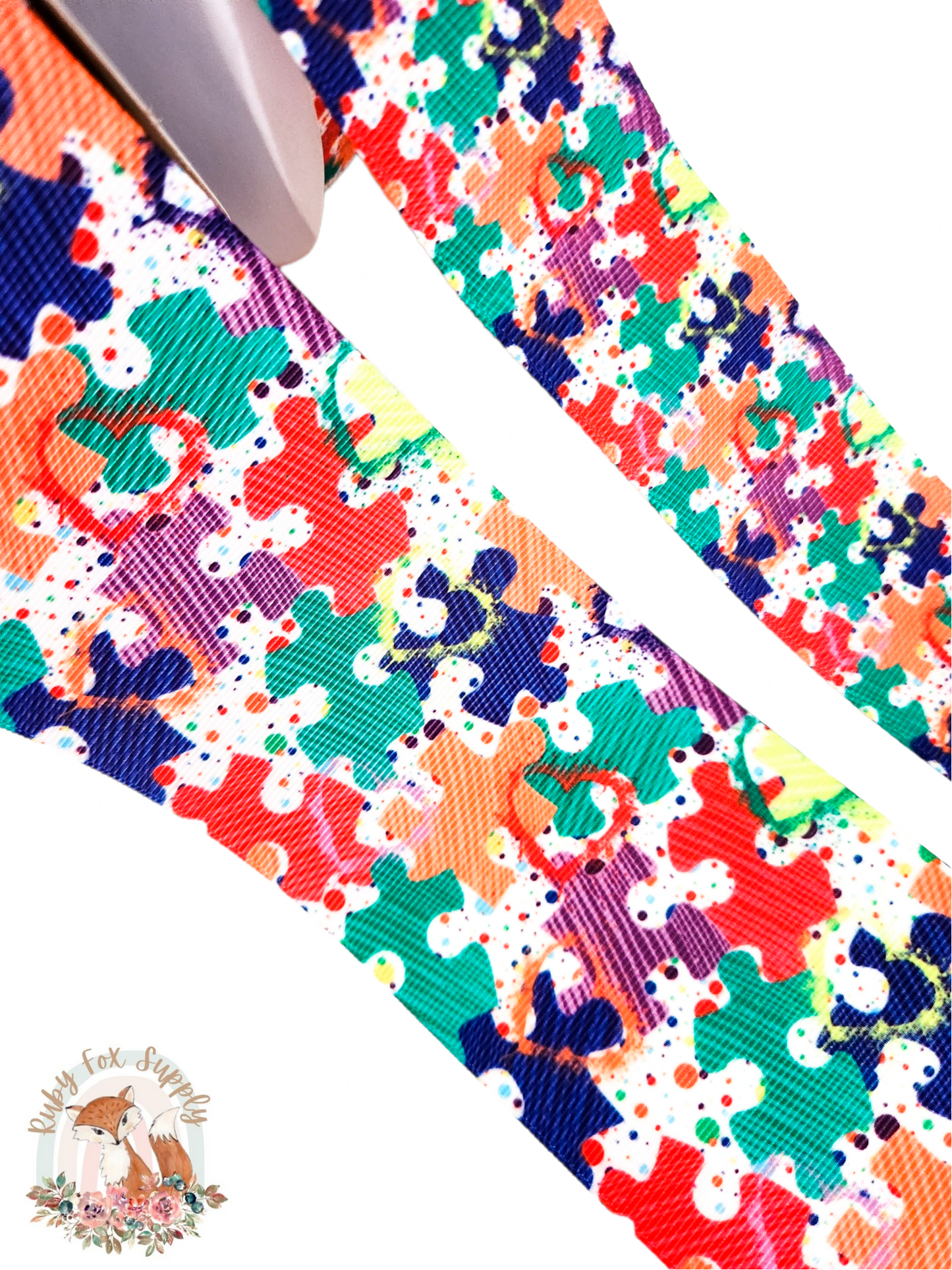 Autism Puzzle Piece 3"/1.5" Ribbon