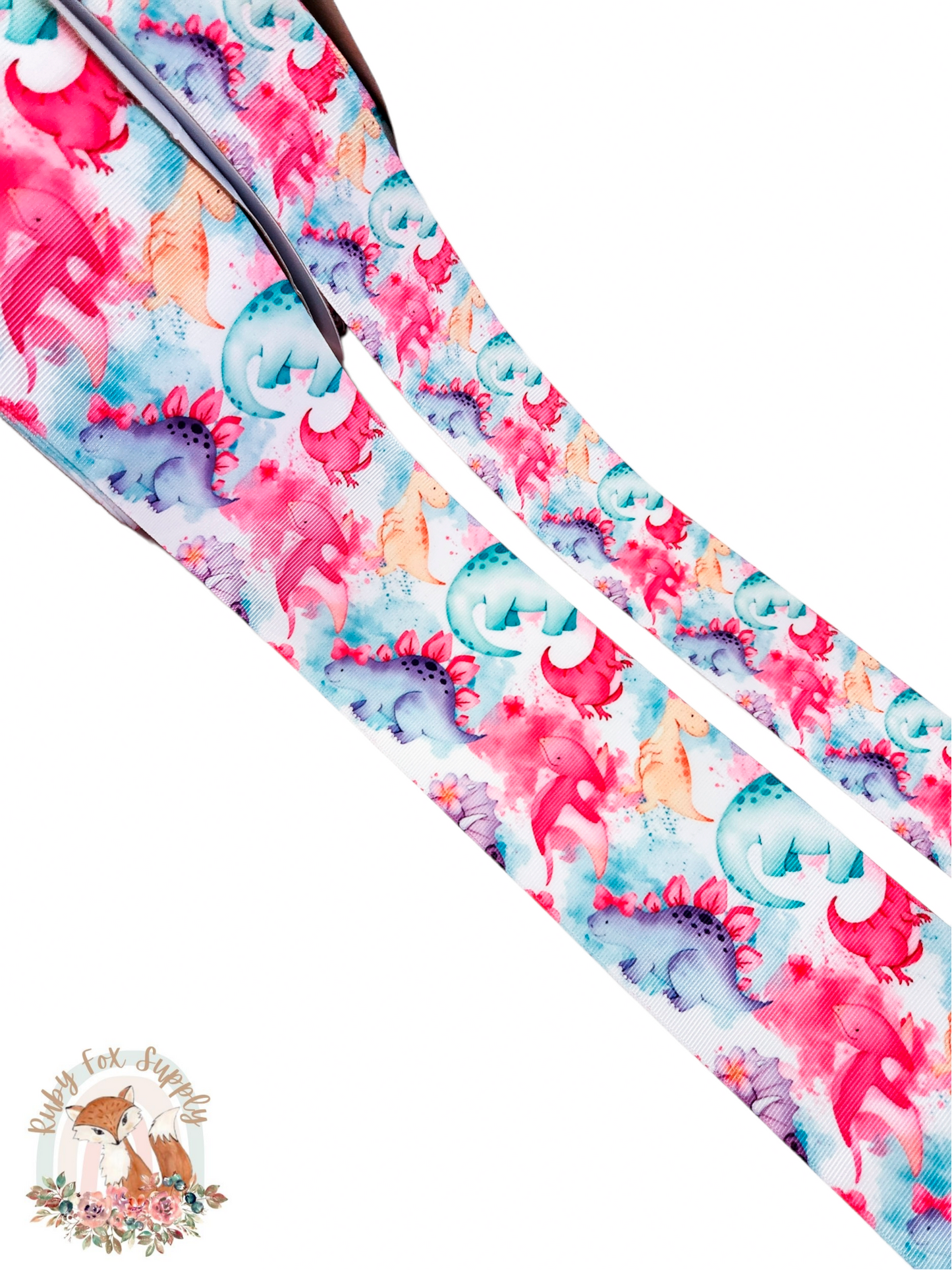 Watercolor Dinos 3"/1.5" Ribbon