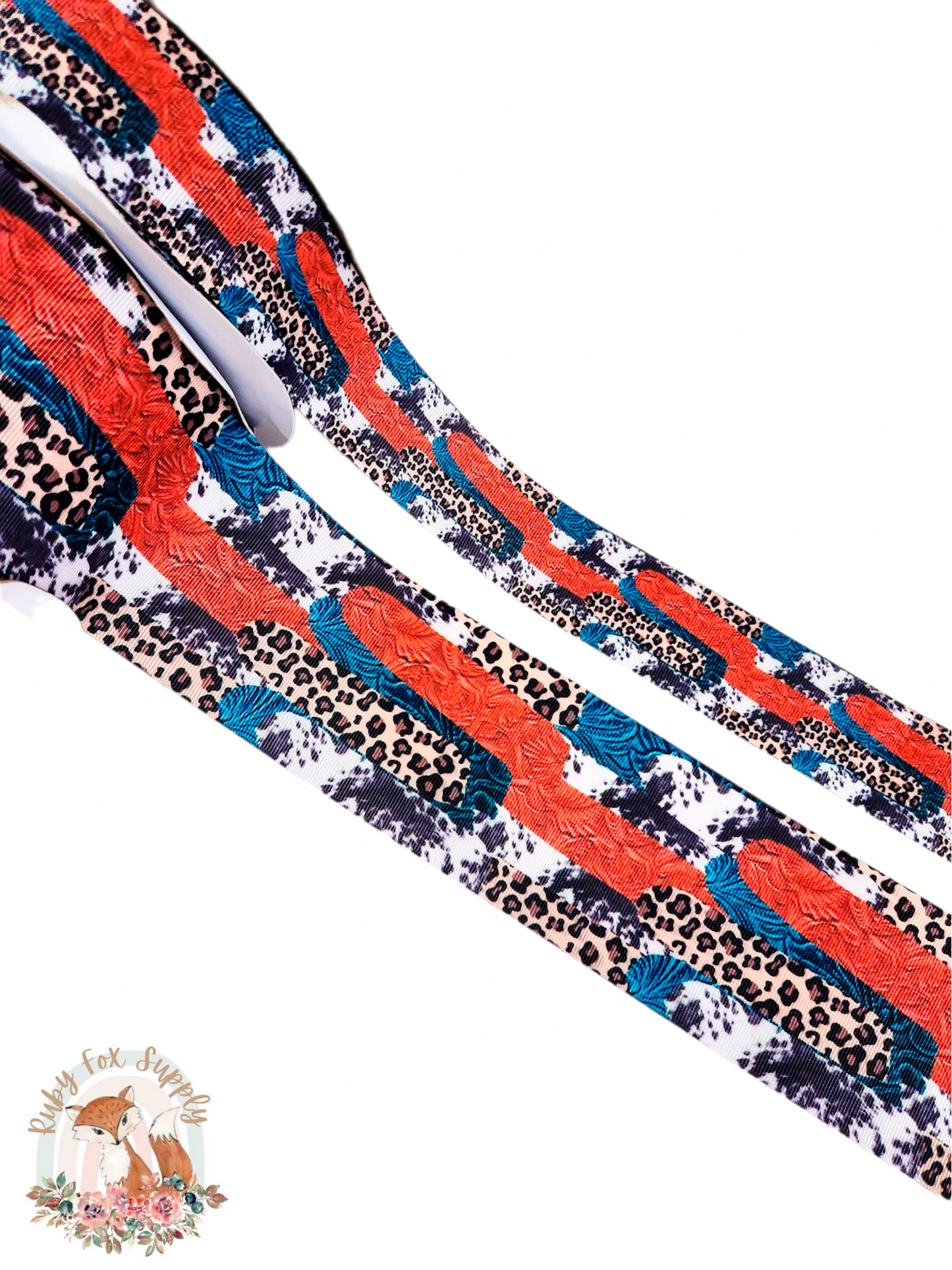 Western Animal Print Brushstrokes 3"/1.5" Ribbon