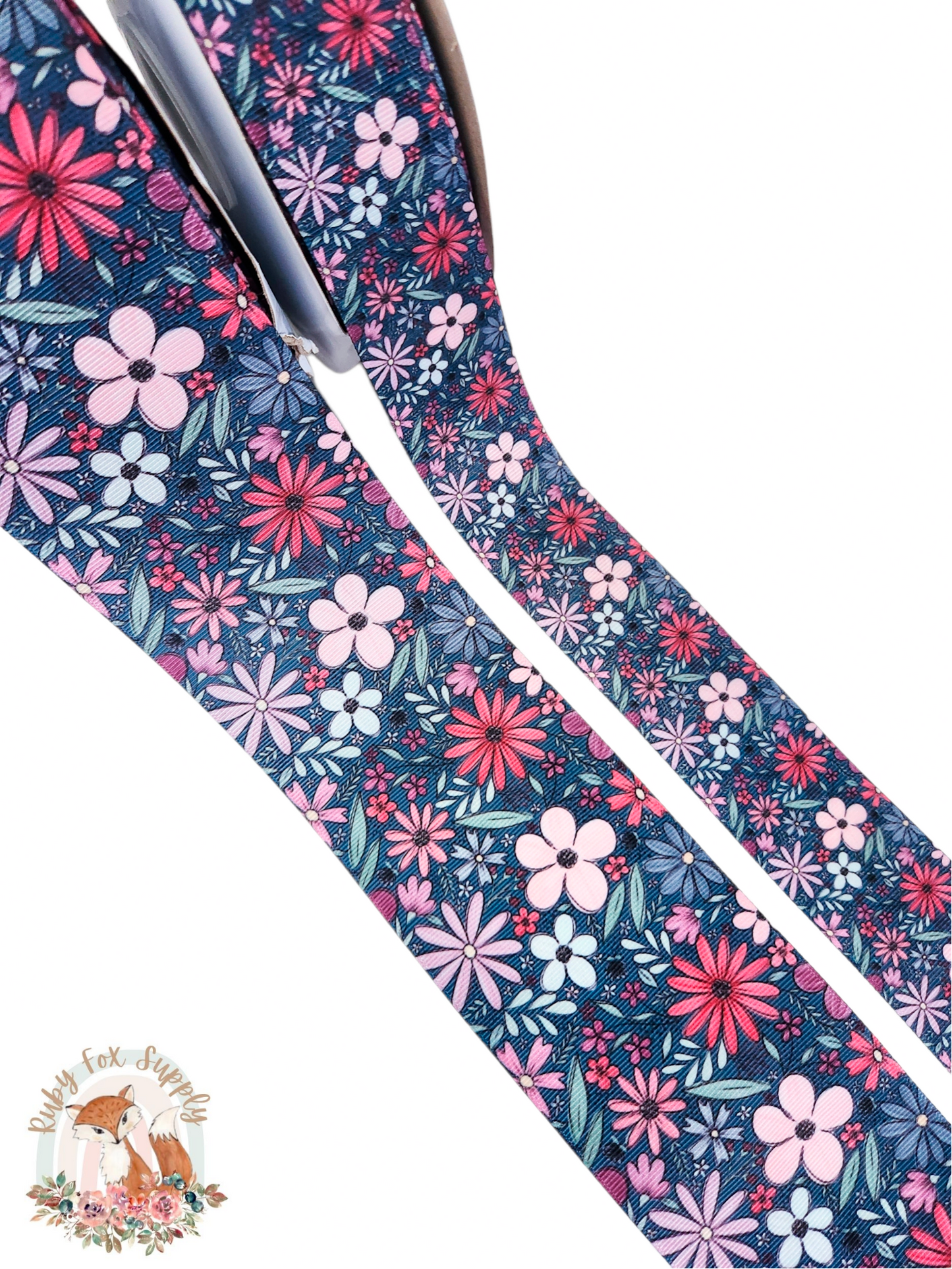 Dark Sketchy Floral 3"/1.5" Ribbon