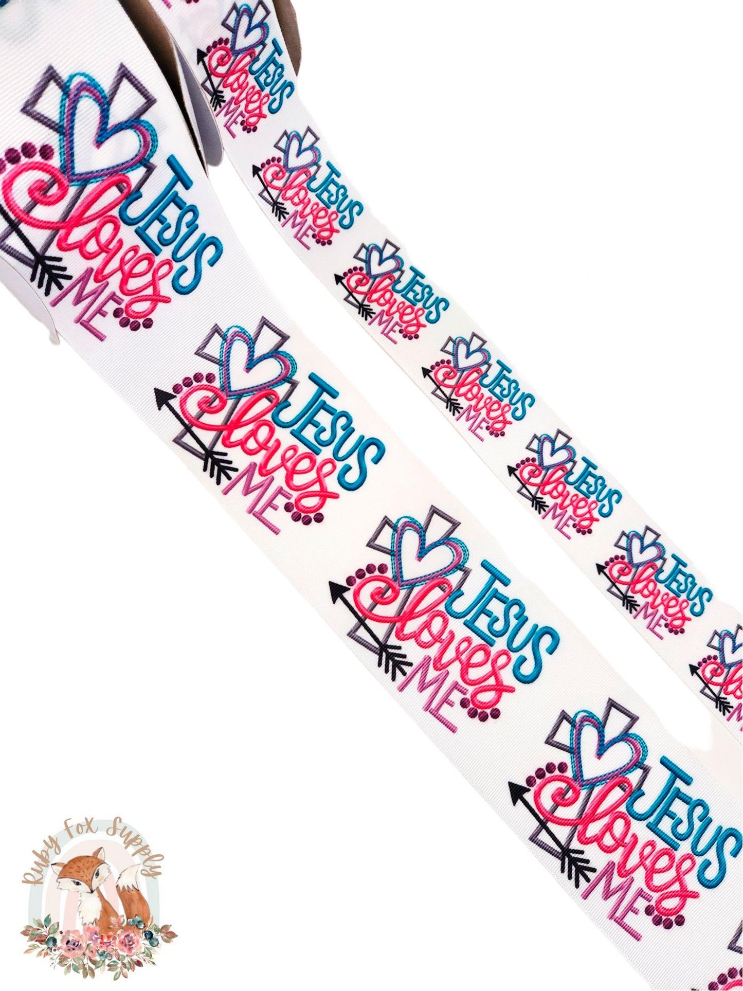 Jesus Loves Me 3"/1.5" Ribbon