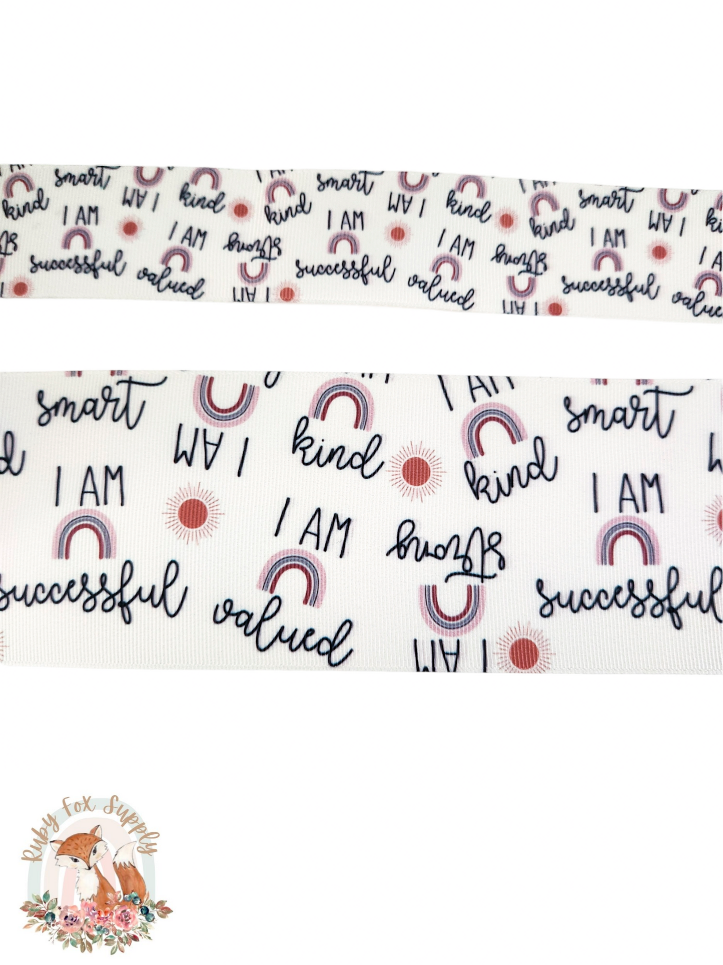 Affirmation Rainbows 3"/1.5" Ribbon