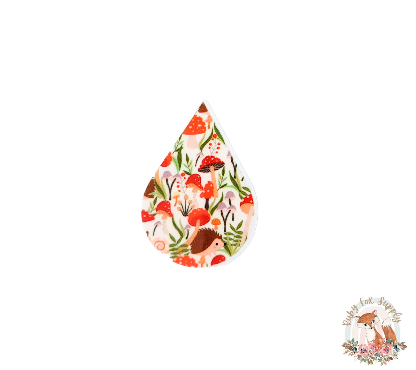 Hedgehog Mushroom Resin Earrings