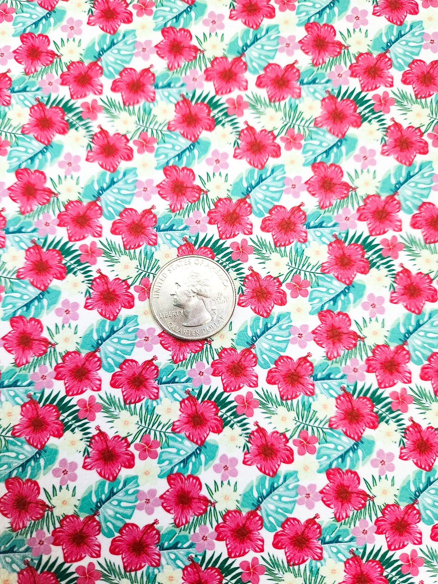 Hawaiian Hibiscus Flowers 9x12 faux leather sheet