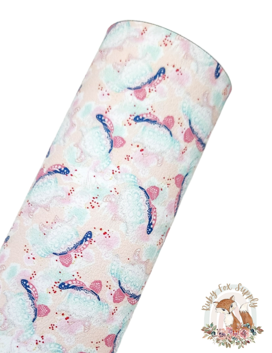 Pretty Turtles 9x12 faux leather sheet