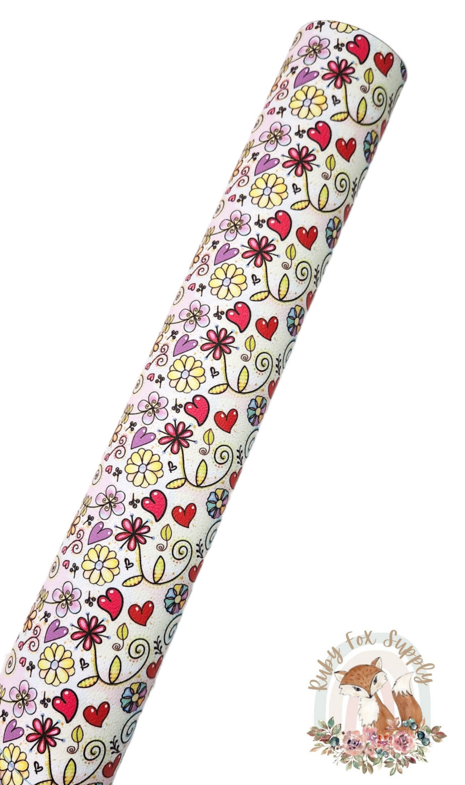 Fun Floral 9x12 faux leather sheet