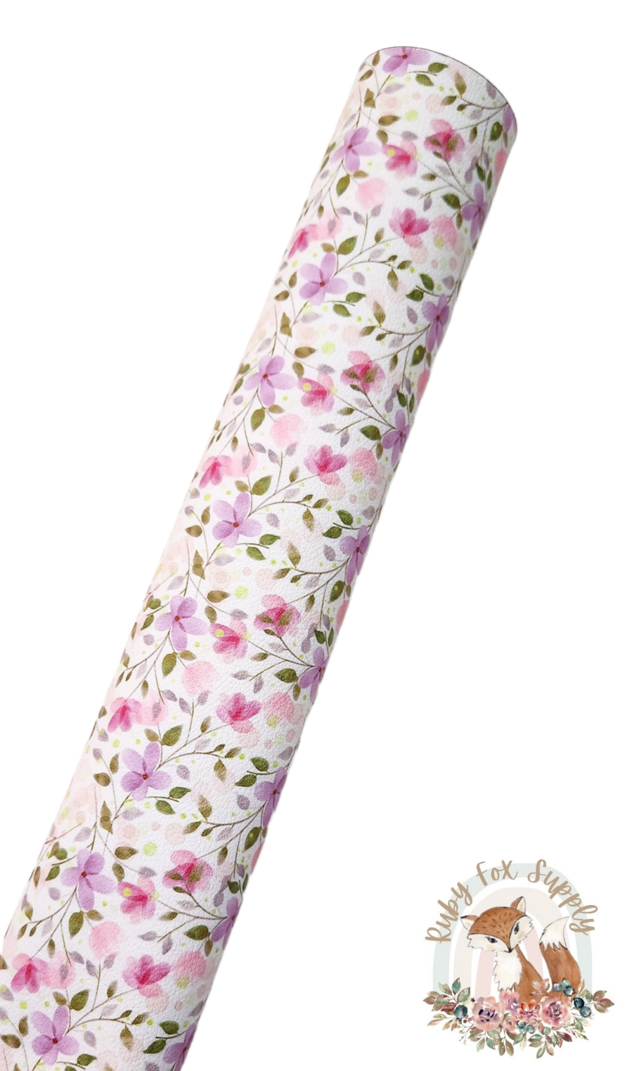 Pretty Purple Pink Floral 9x12 faux leather sheet