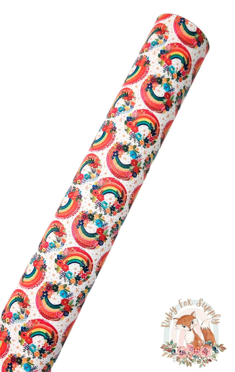 Faux Embroidery Rainbows 9x12 faux leather sheet