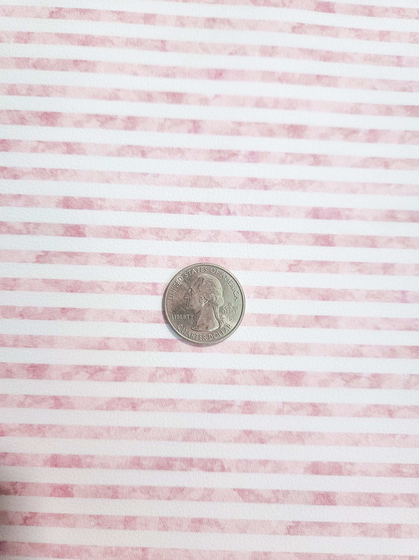 Distressed Pink and White Stripes 9x12 faux leather sheet