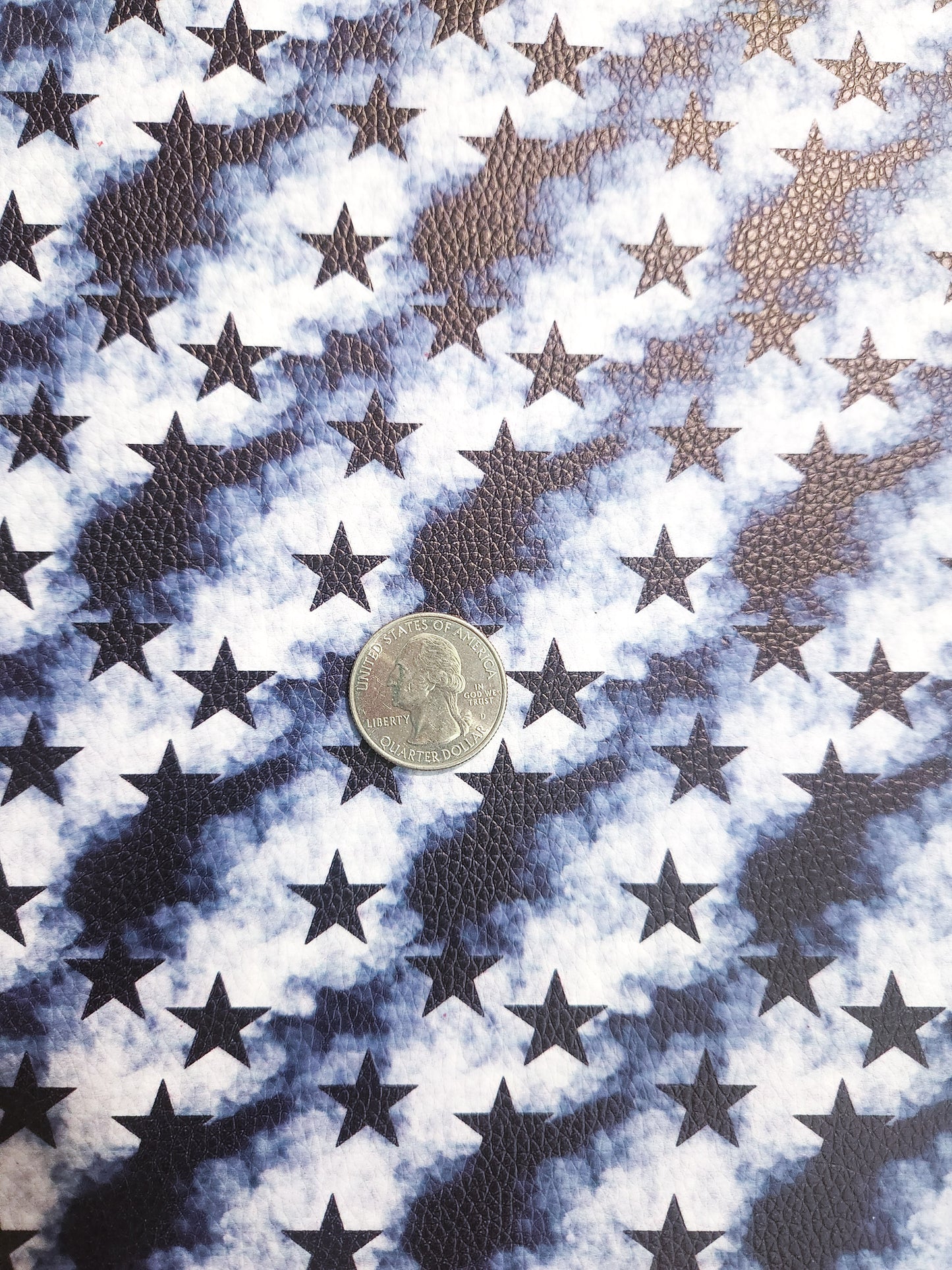 BW Tie Dye Stars 9x12 faux leather sheet