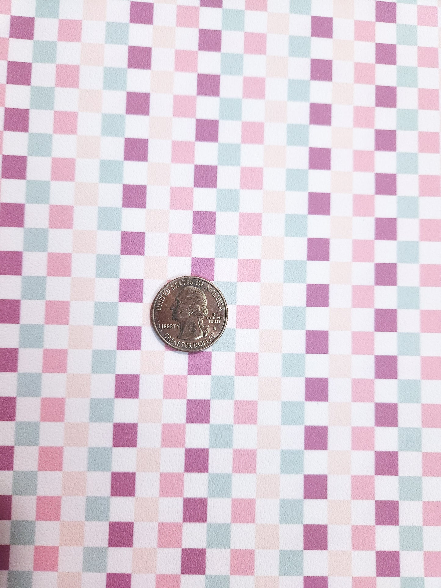Pastel Checkers 9x12 faux leather sheet