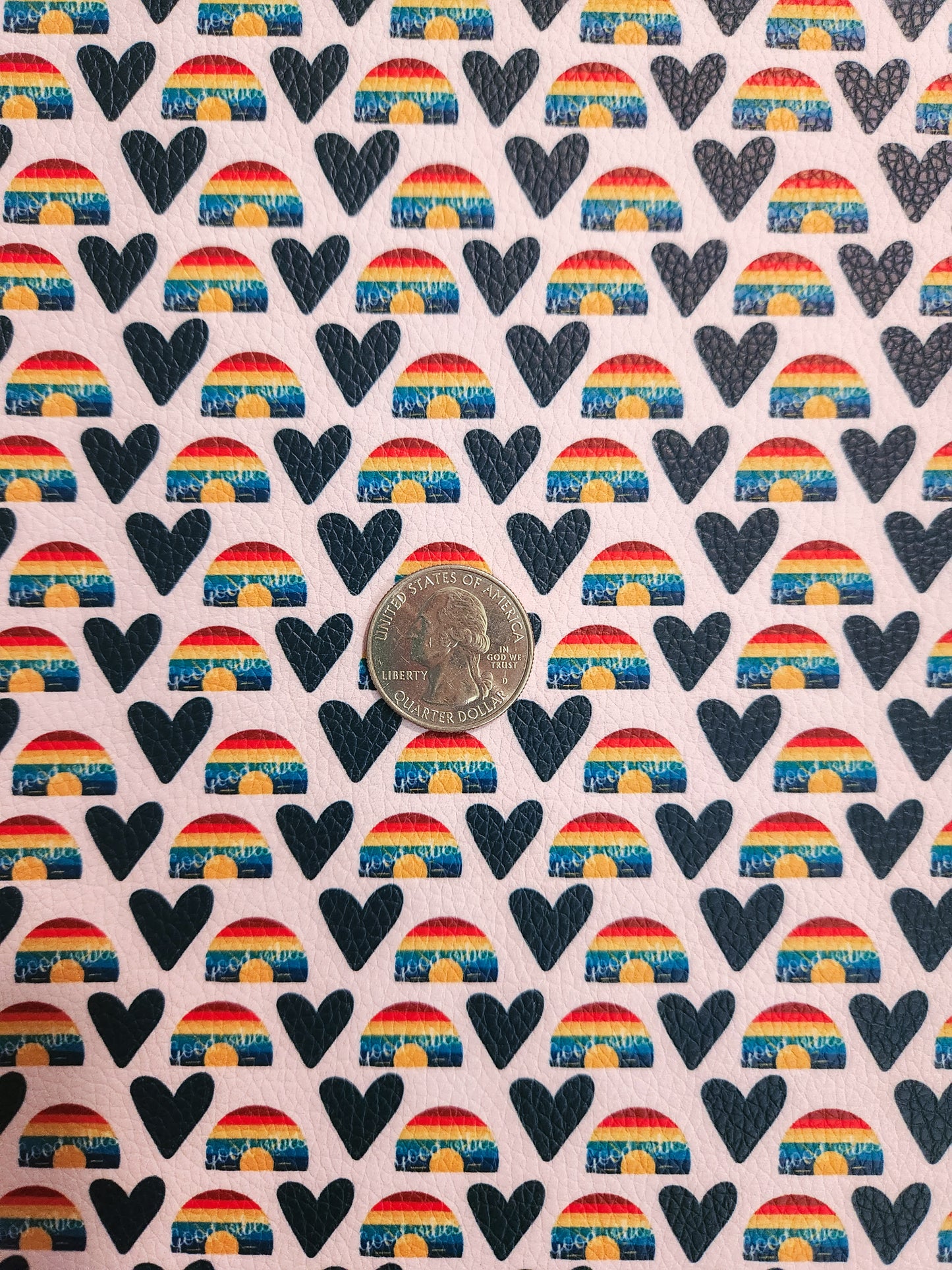 Good Vibes Rainbows 9x12 faux leather sheet