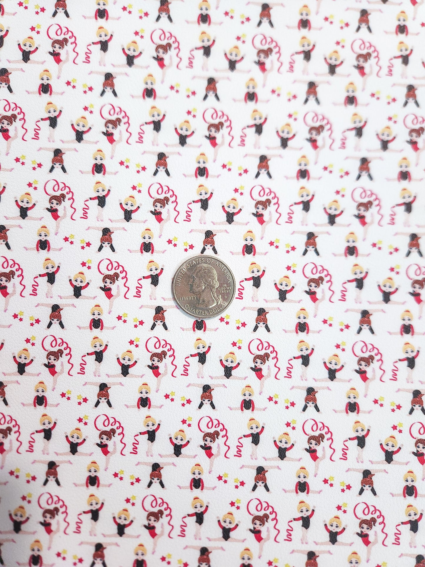 Gymnastics Twirl 9x12 faux leather sheet
