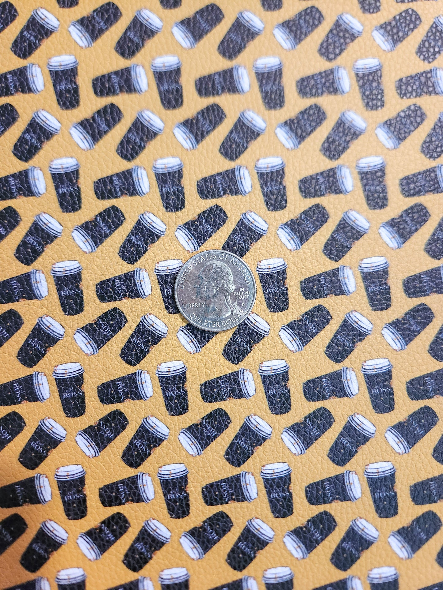 Coffee Boss 9x12 faux leather sheet