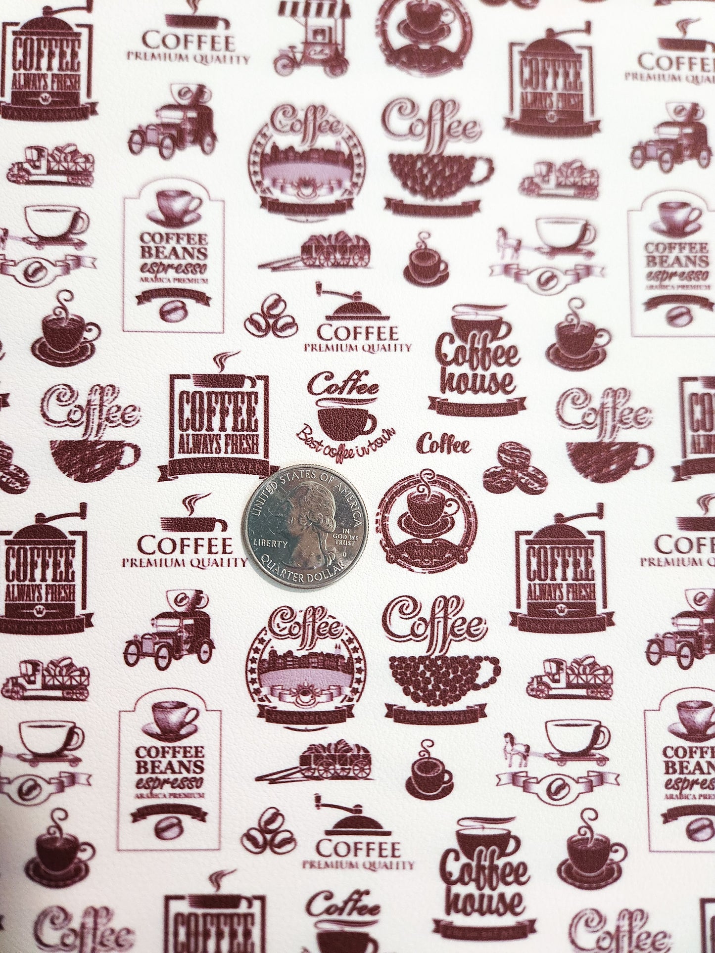 Coffee Signs 9x12 faux leather sheet