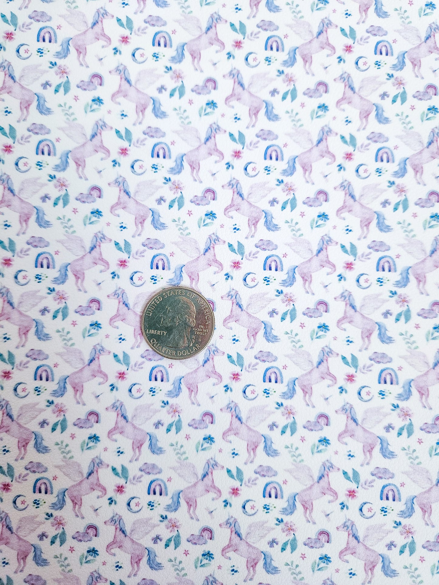 Prancing Unicorns 9x12 faux leather sheet