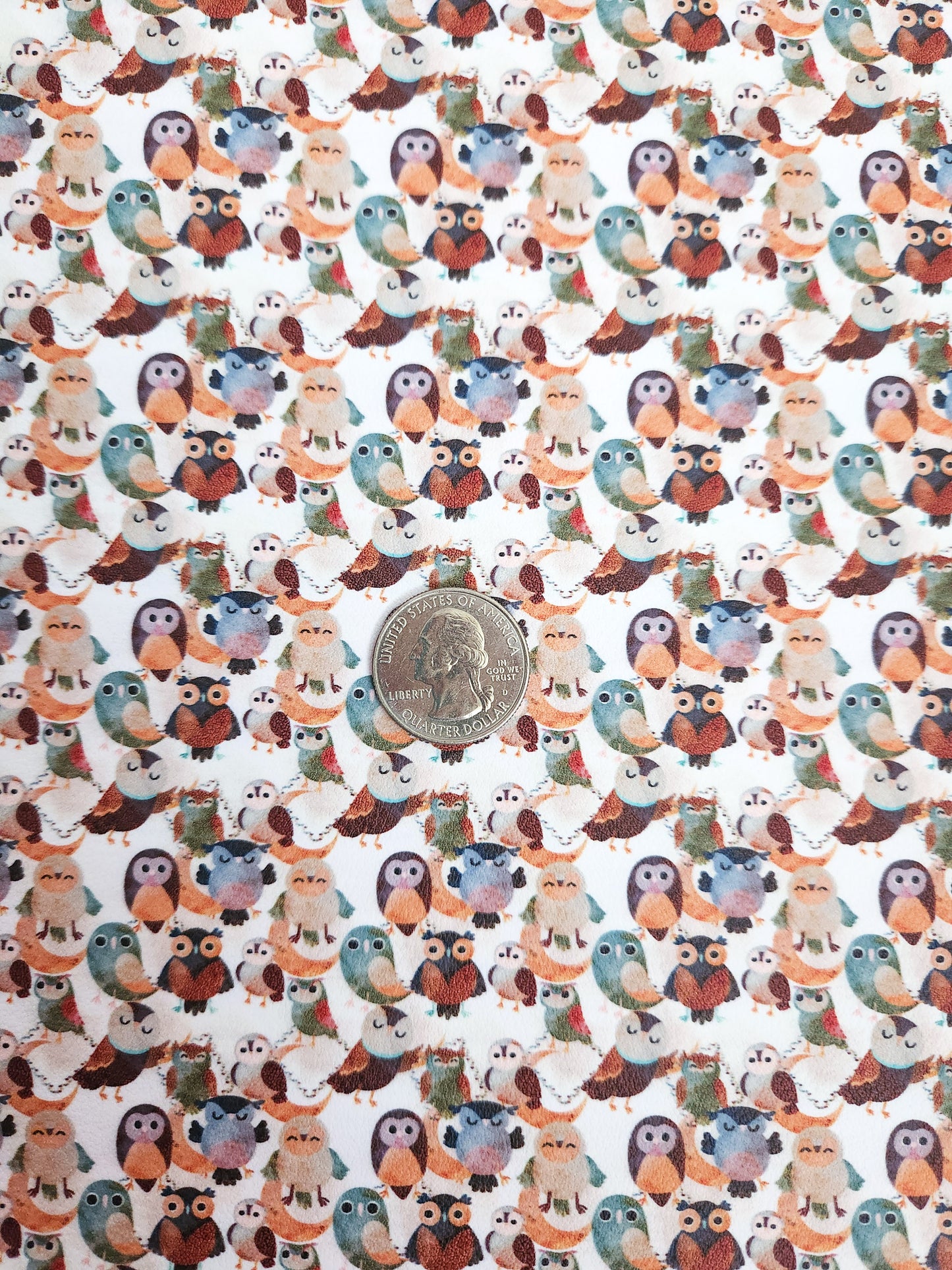 Owls 9x12 faux leather sheet
