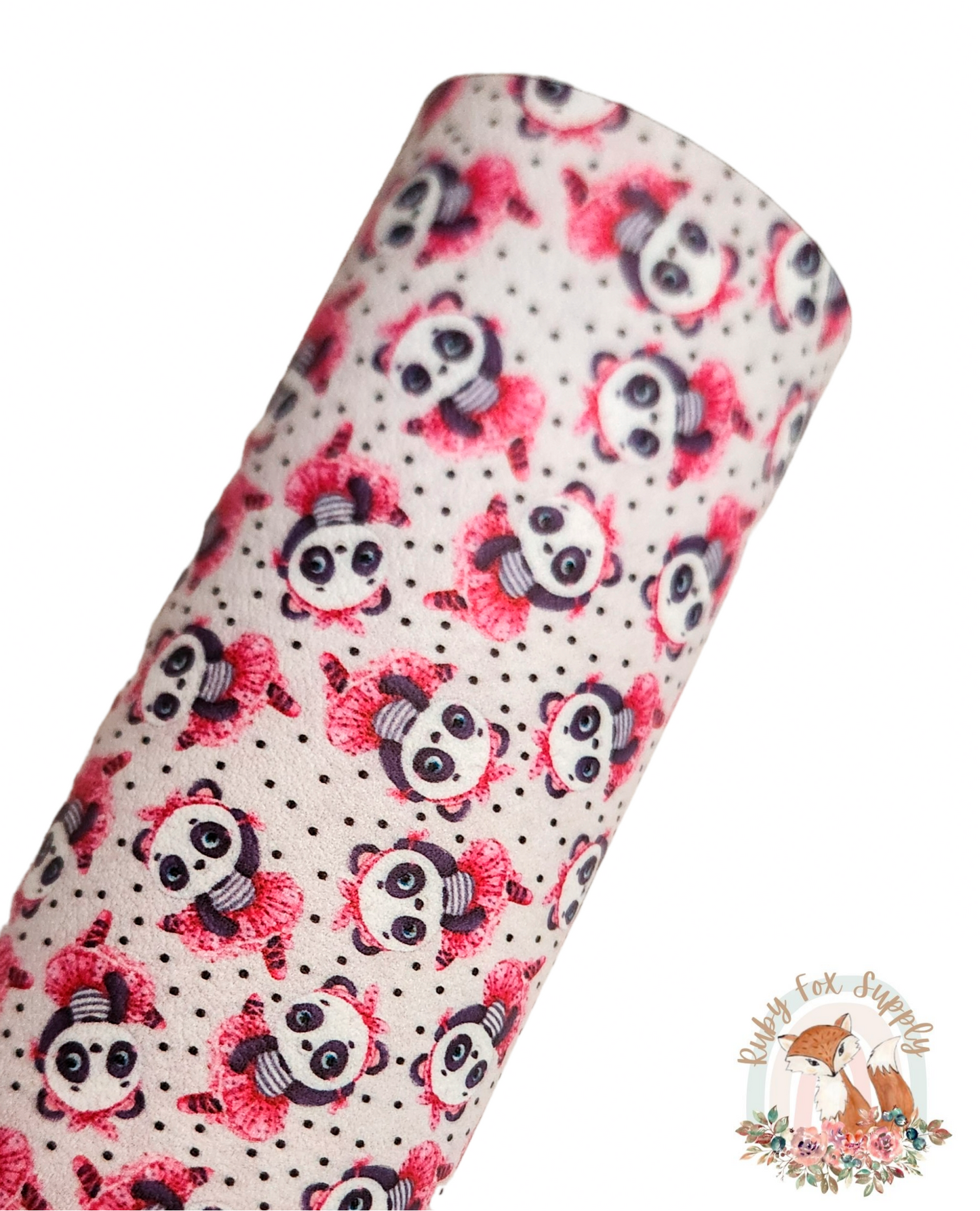 Dancing Panda 9x12 faux leather sheet