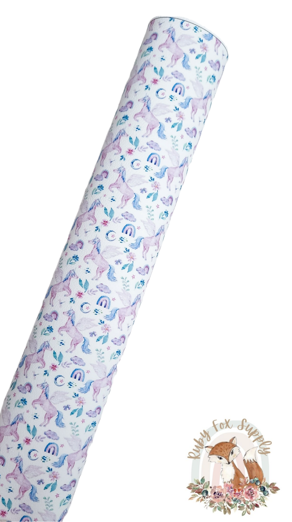 Prancing Unicorns 9x12 faux leather sheet