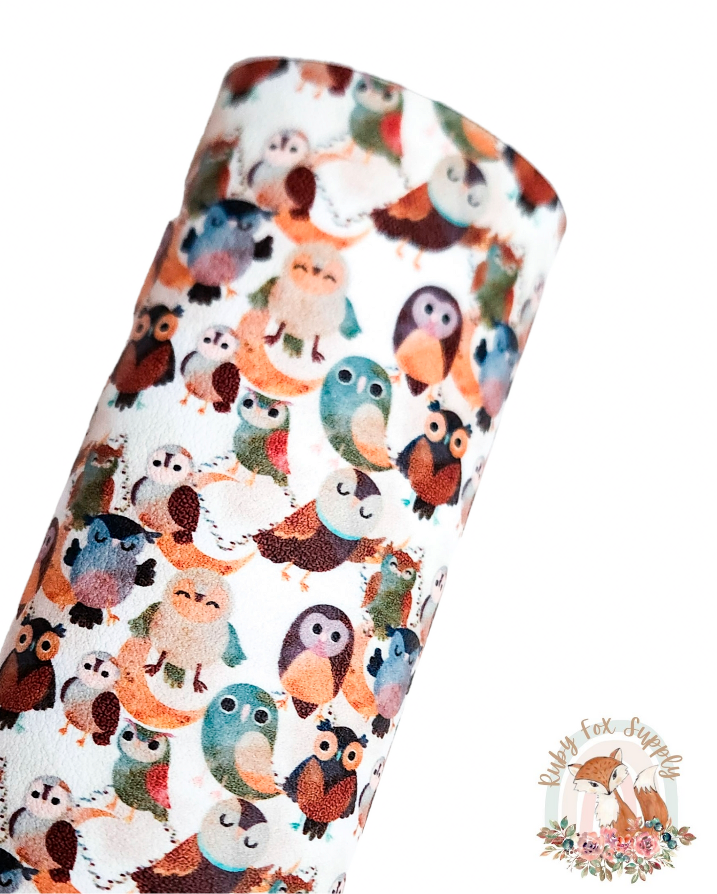 Owls 9x12 faux leather sheet