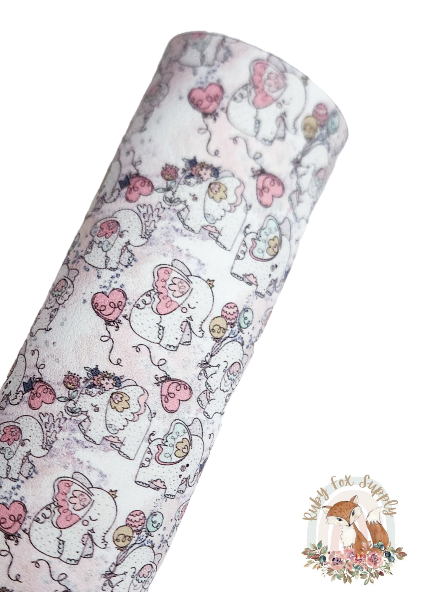 Fancy Drawn Elephant 9x12 faux leather sheet