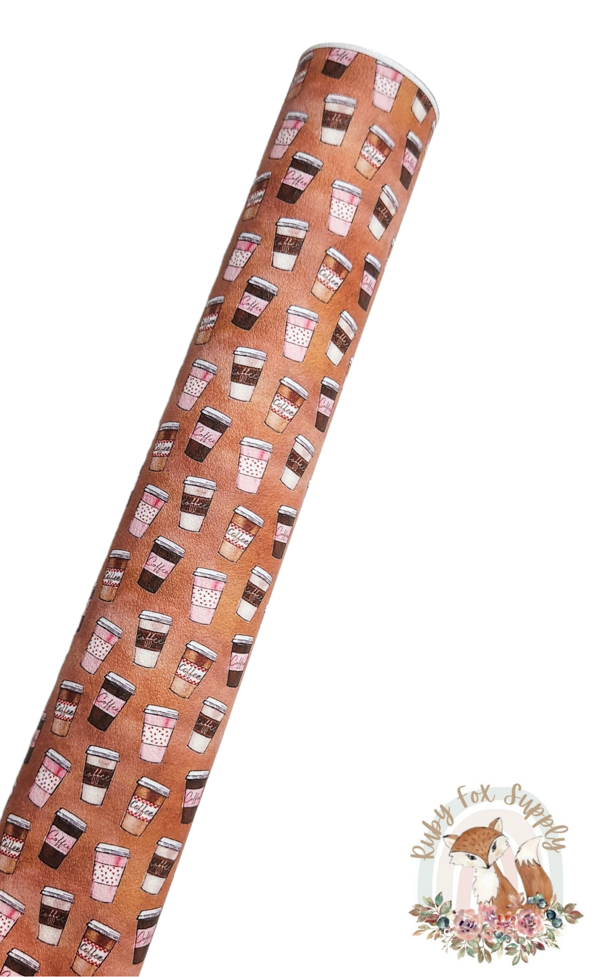 Coffee Cups 9x12 faux leather sheet