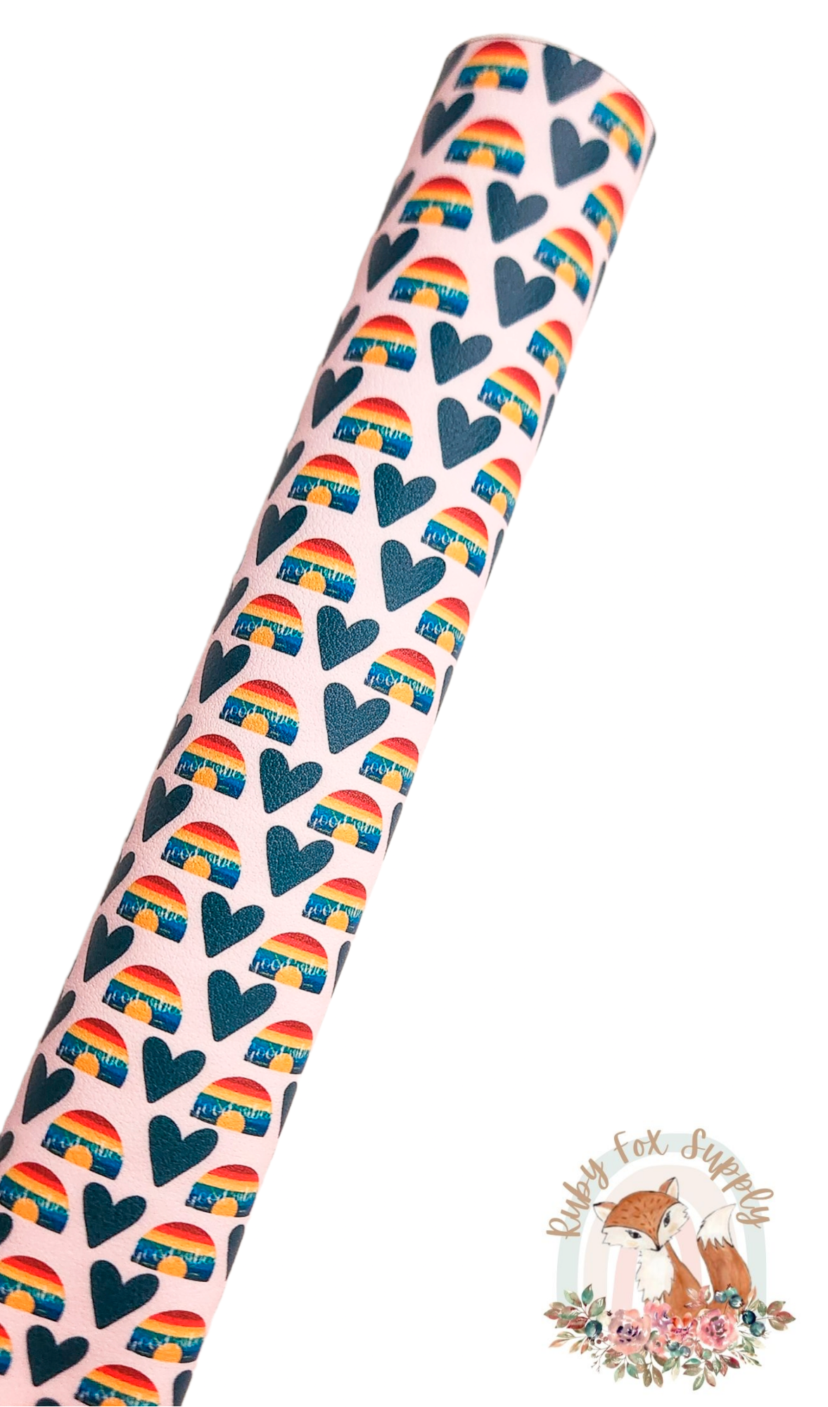 Good Vibes Rainbows 9x12 faux leather sheet
