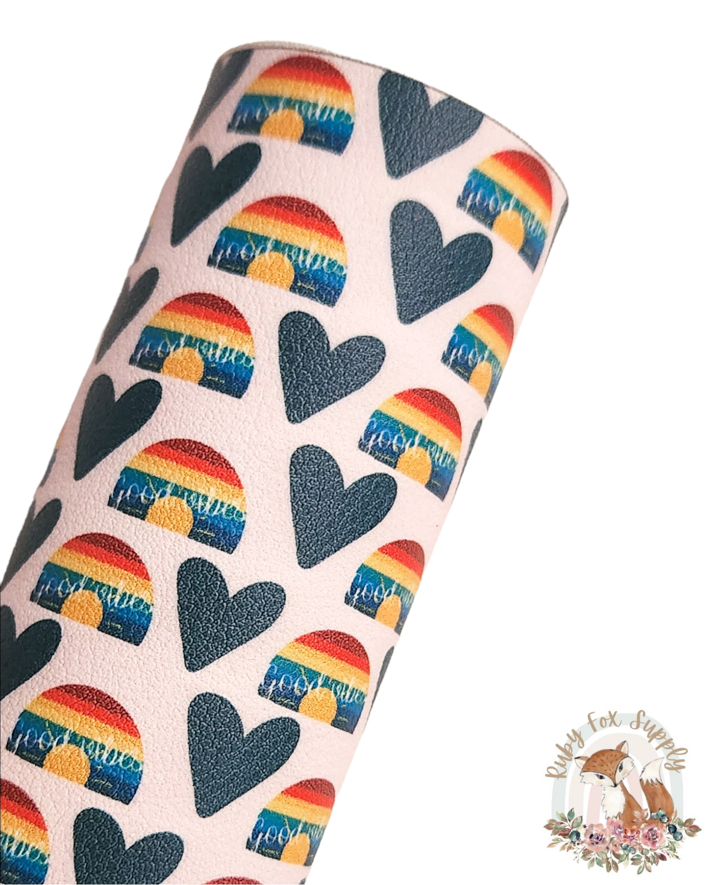 Good Vibes Rainbows 9x12 faux leather sheet