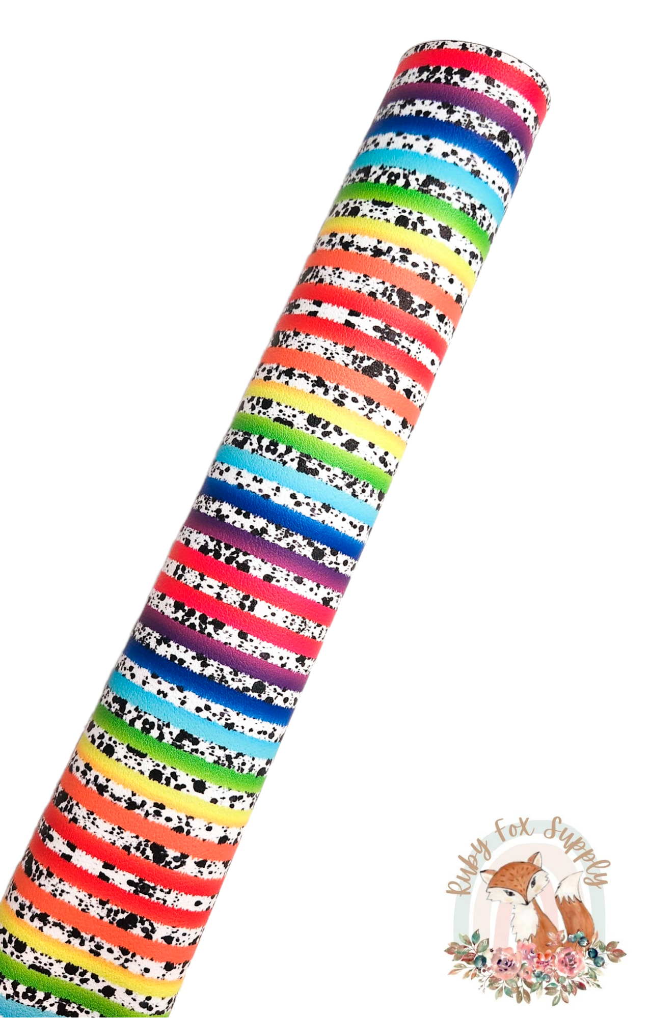 Rainbow Splatter Stripes 9x12 faux leather sheet