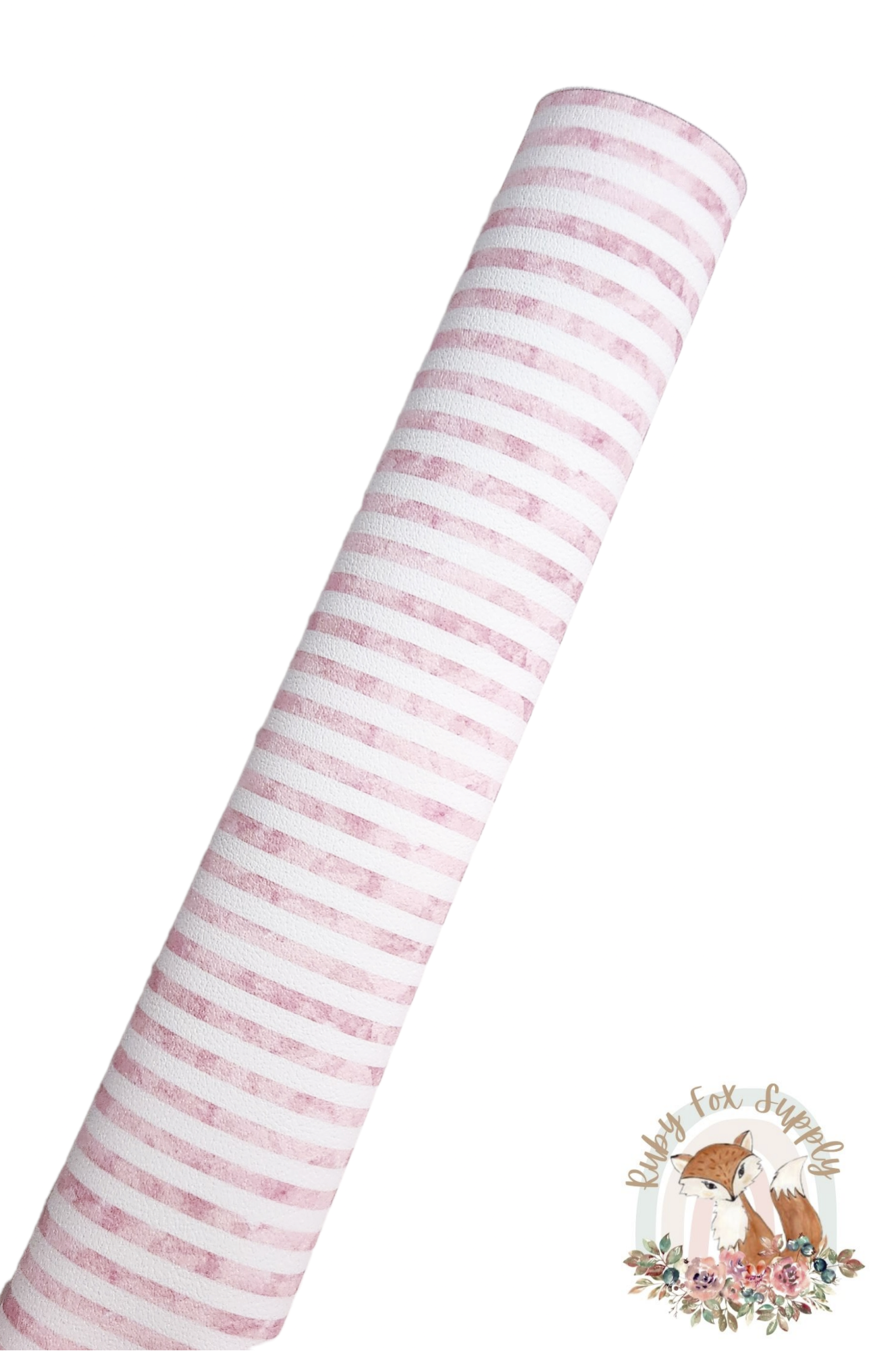 Distressed Pink and White Stripes 9x12 faux leather sheet