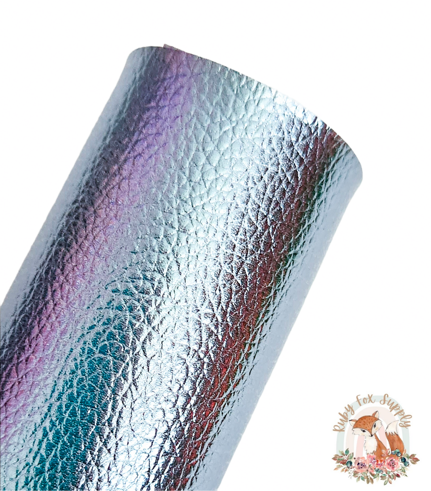 Metallic Silver Pebbled 9x12 faux leather sheet