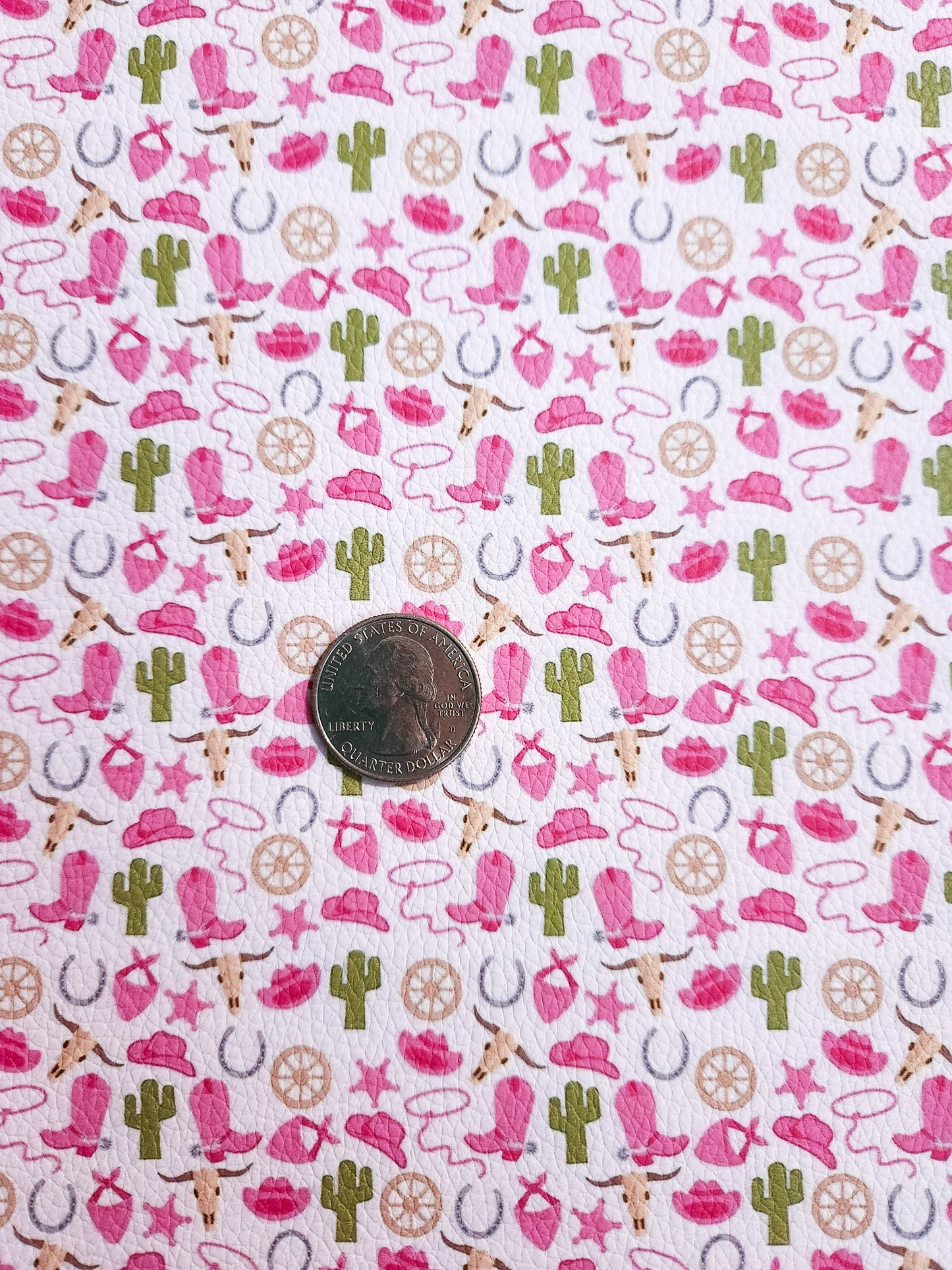 Small Pink Western Icons 9x12 faux leather sheet