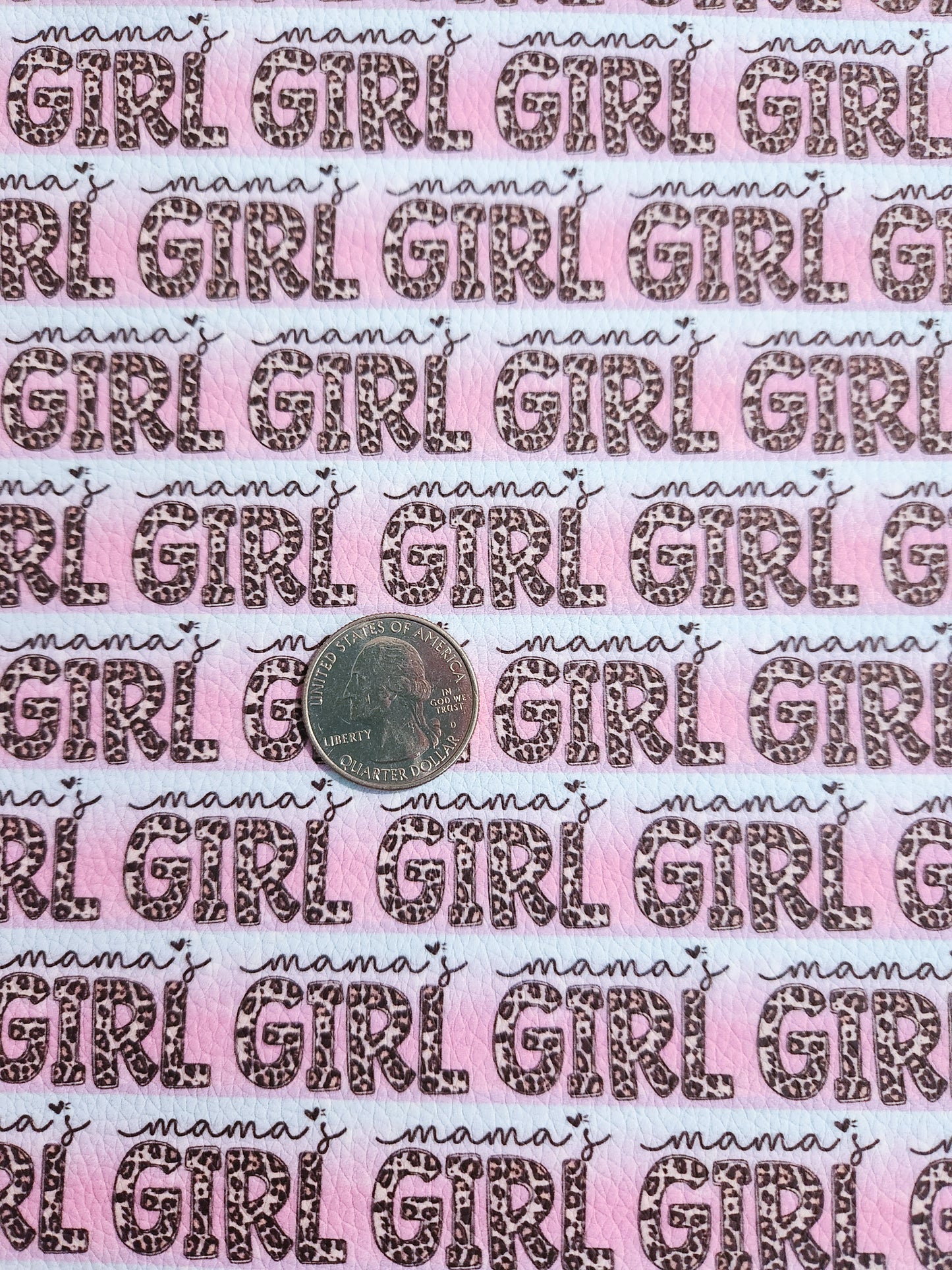Cheetah Mama's Girl 9x12 faux leather sheet