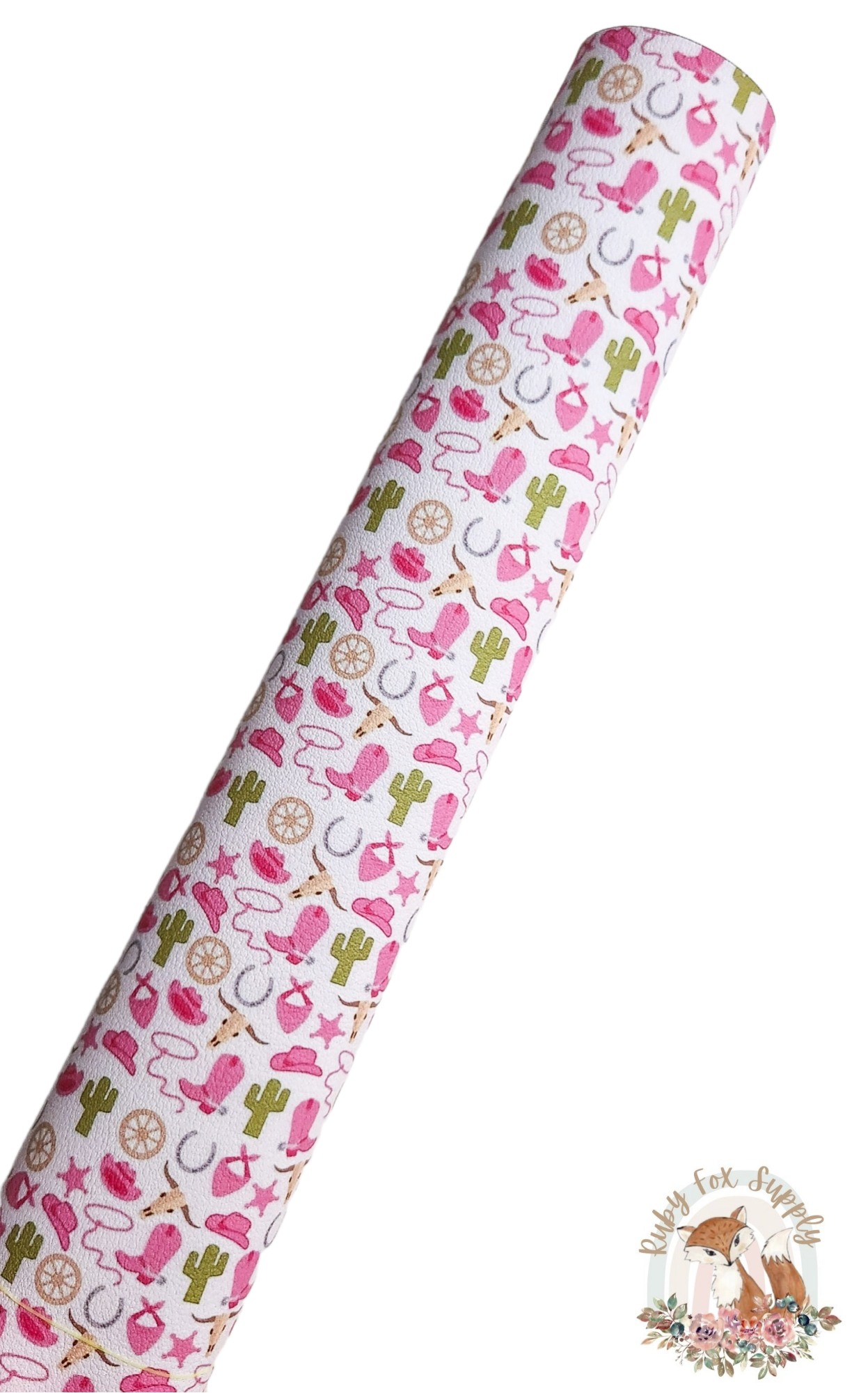 Small Pink Western Icons 9x12 faux leather sheet