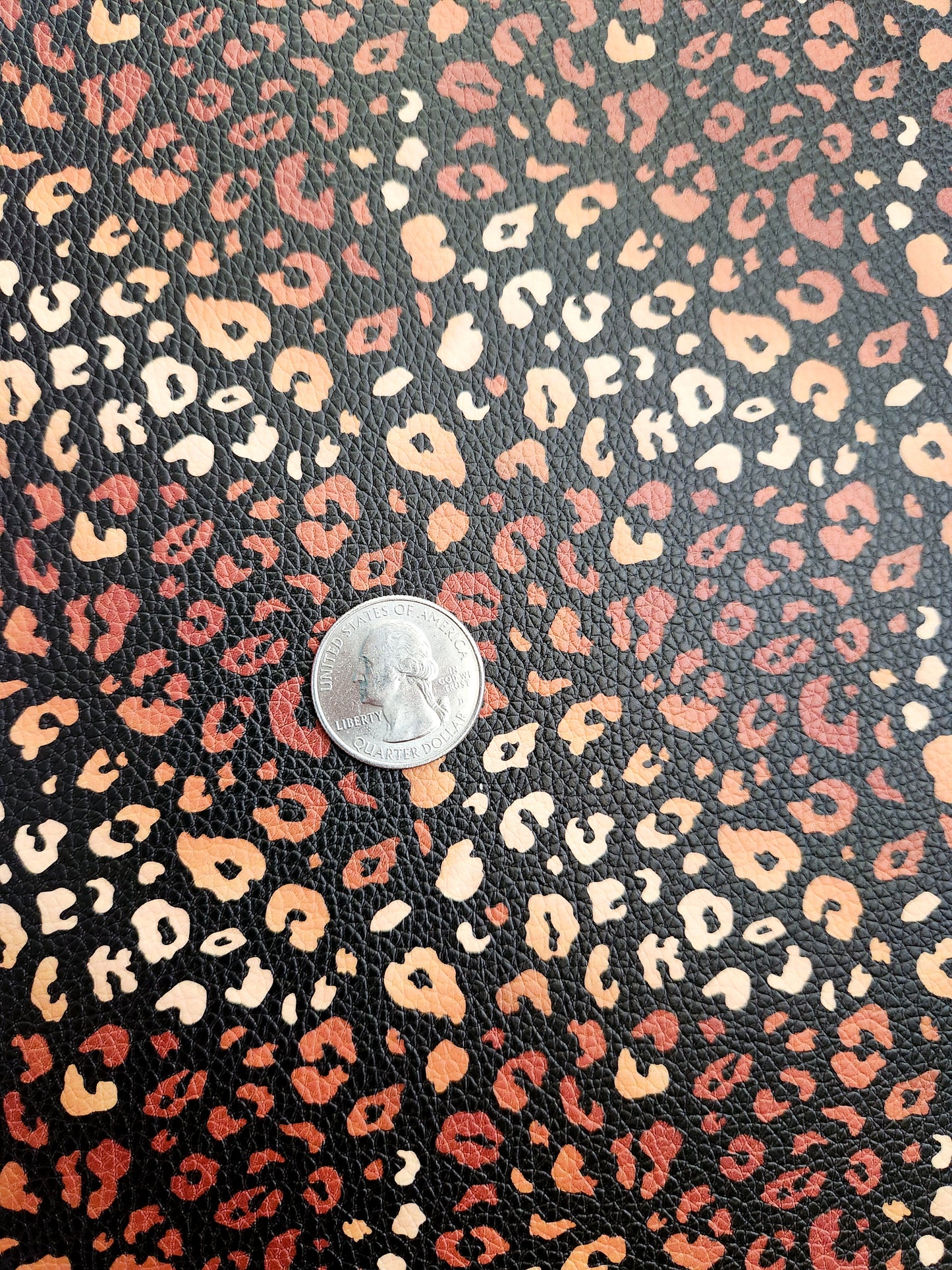 Gold Black Leopard Print 9x12 faux leather sheet