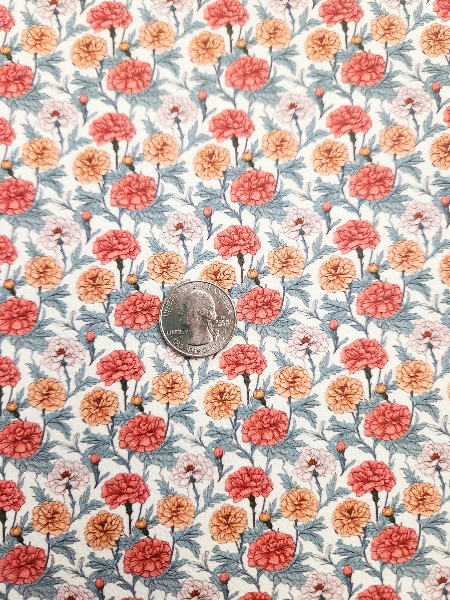 Fall Peonies 9x12 faux leather sheet