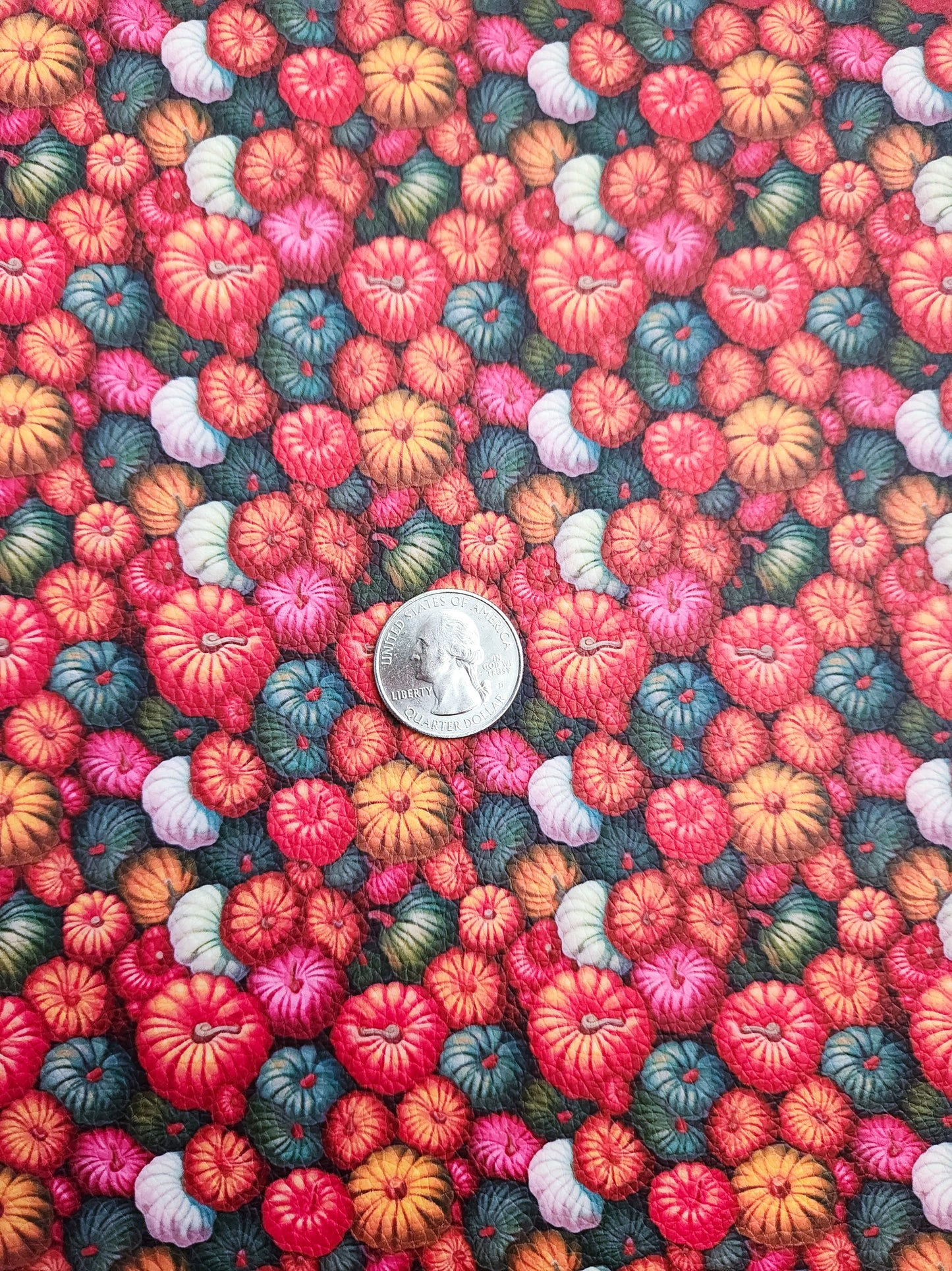 Pumpkin Collage 9x12 faux leather sheet