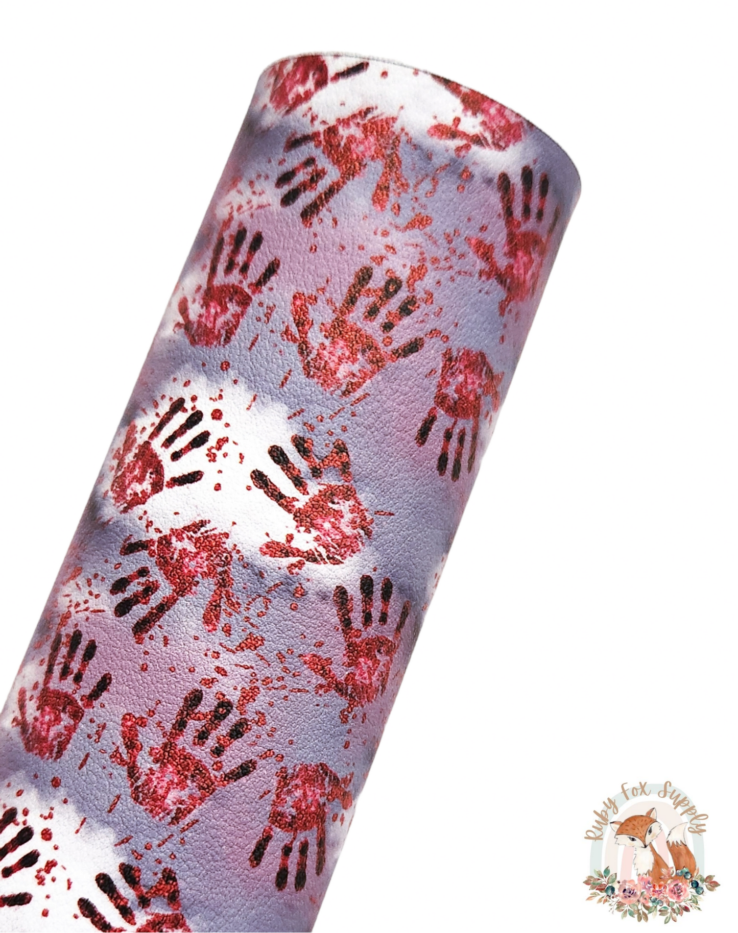 Gray Bloody Handprints 9x12 faux leather sheet