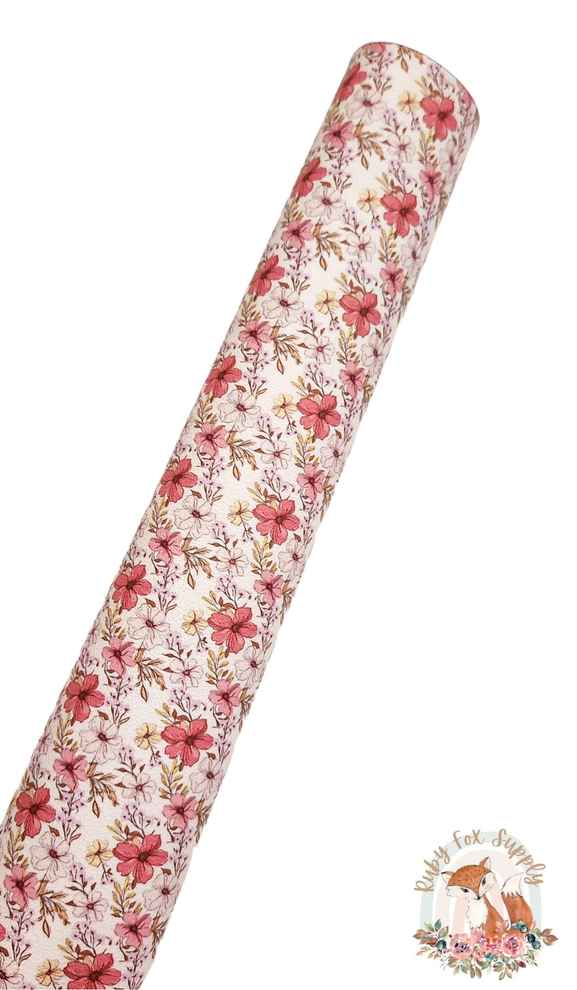 Pretty Drawn Fall Floral 9x12 faux leather sheet