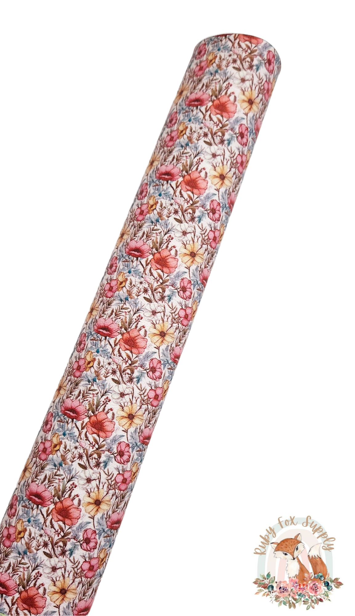 Fall Flowers 9x12 faux leather sheet