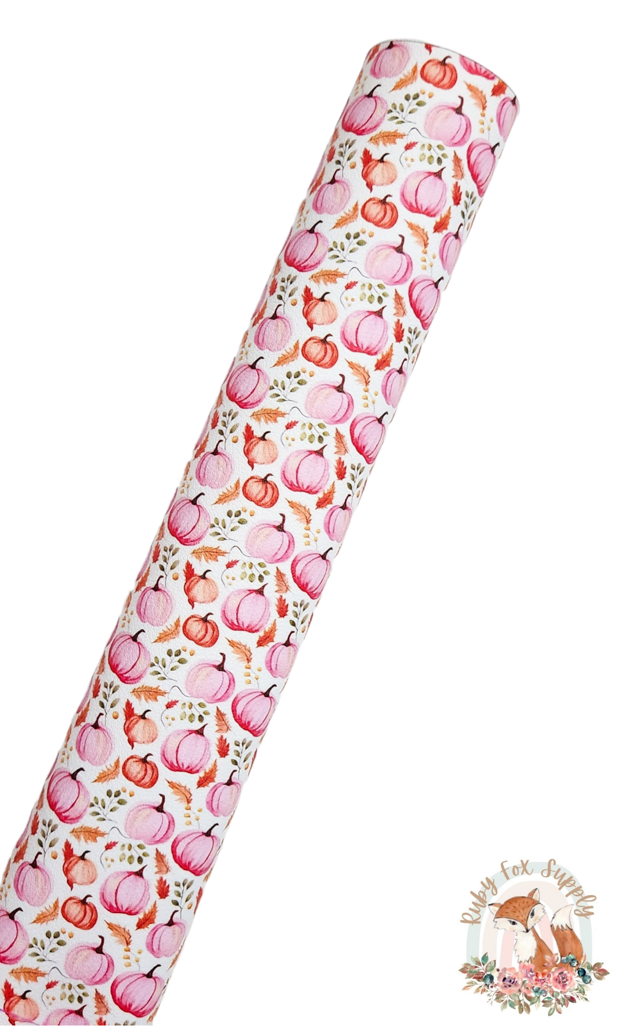 Pretty Pink Pumpkins 9x12 faux leather sheet
